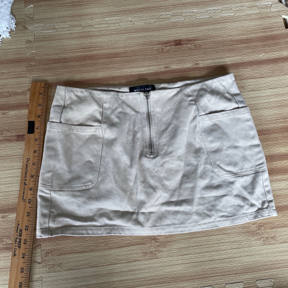 White Fox cream mini skirt size small